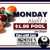 Romine's High Pockets Flyer for 1.99 Pool on Mondays