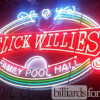 Neon Slick Willie's Family Pool Hall Sign in Austin, TX