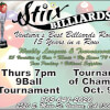 Advertisement from Stiix Billiards Ventura, CA