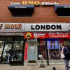 Storefront at Uno Cafe & Billiards of Jackson Heights, NY