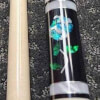 BMC Glass Rose Cue with Blue Rose and White Rings