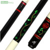 BMC Glass Rose Black/Red Cue Photo with Custom Black Butt Cap