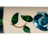 BMC White Glass Rose Cue with Blue Rose
