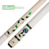 BMC White Glass Rose Cue with Blue Rose
