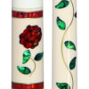 BMC White Glass Rose Cue with Red Rose