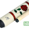 BMC White Glass Rose Cue with Red Rose and Extra Red Ring