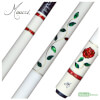 BMC White Glass Rose Cue with Carbon Pro Shaft