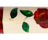 Meucci White Glass Rose Cue with Red Rose and Inlay