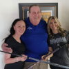 Bob Meucci, Loree Jon, Michell Monk with her Custom Mini Diamond Cue