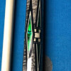 Grey-Stained Meucci Mini Diamond Cue with Green Inlay