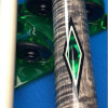 Grey Stain Meucci Mini Diamond Cue Jade Green Inlay