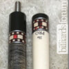 Smoke Stained BMC Mini Diamond Cue with Red Inlay