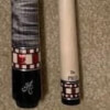 Meucci Mini Diamond Cue, Red on Smoke Stain