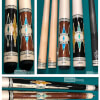 Pair of Custom Meucci 21-6 Cues - Ebony and Cocobolo Versions