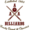 Logo, AAA Billiards Orange County, CA