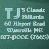 Logo for TJ's Classic Billiards Waterville, ME