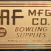 Schaaf Mfg Co Billiard Equipment and Bowling Supplies Name Plate
