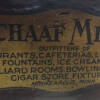Schaaf Nameplate on a Schaaf Mfg Co Cue Rack