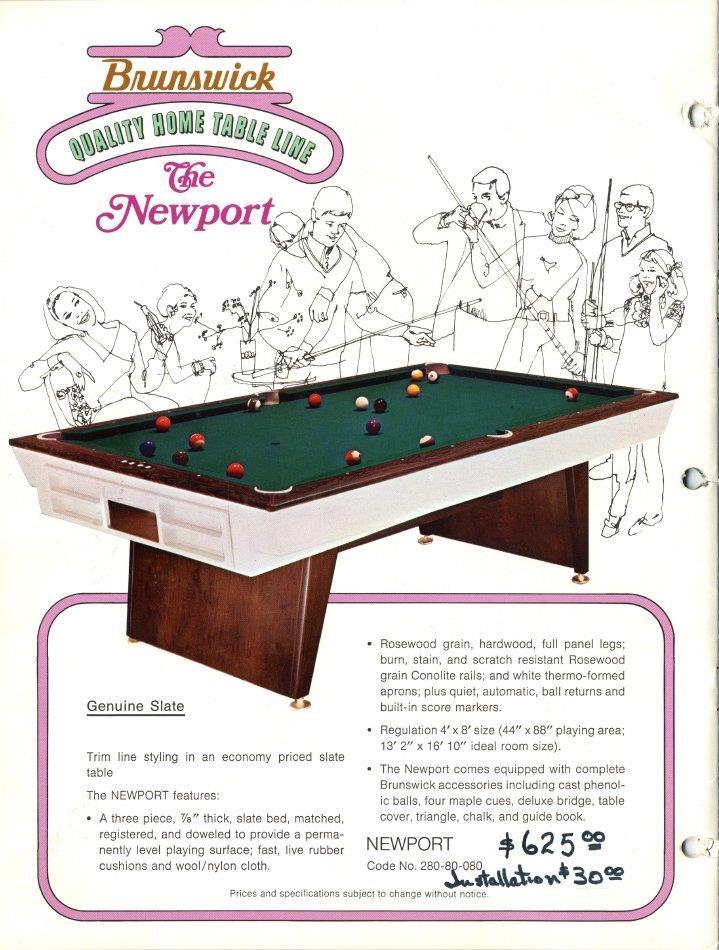 brunswick yorktown pool table