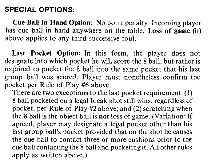 Official Eight Ball Rules