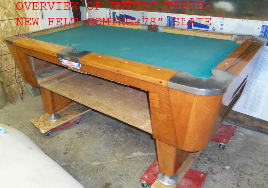 Schematics for a 1964 Valley Deluxe 775 Pool Table