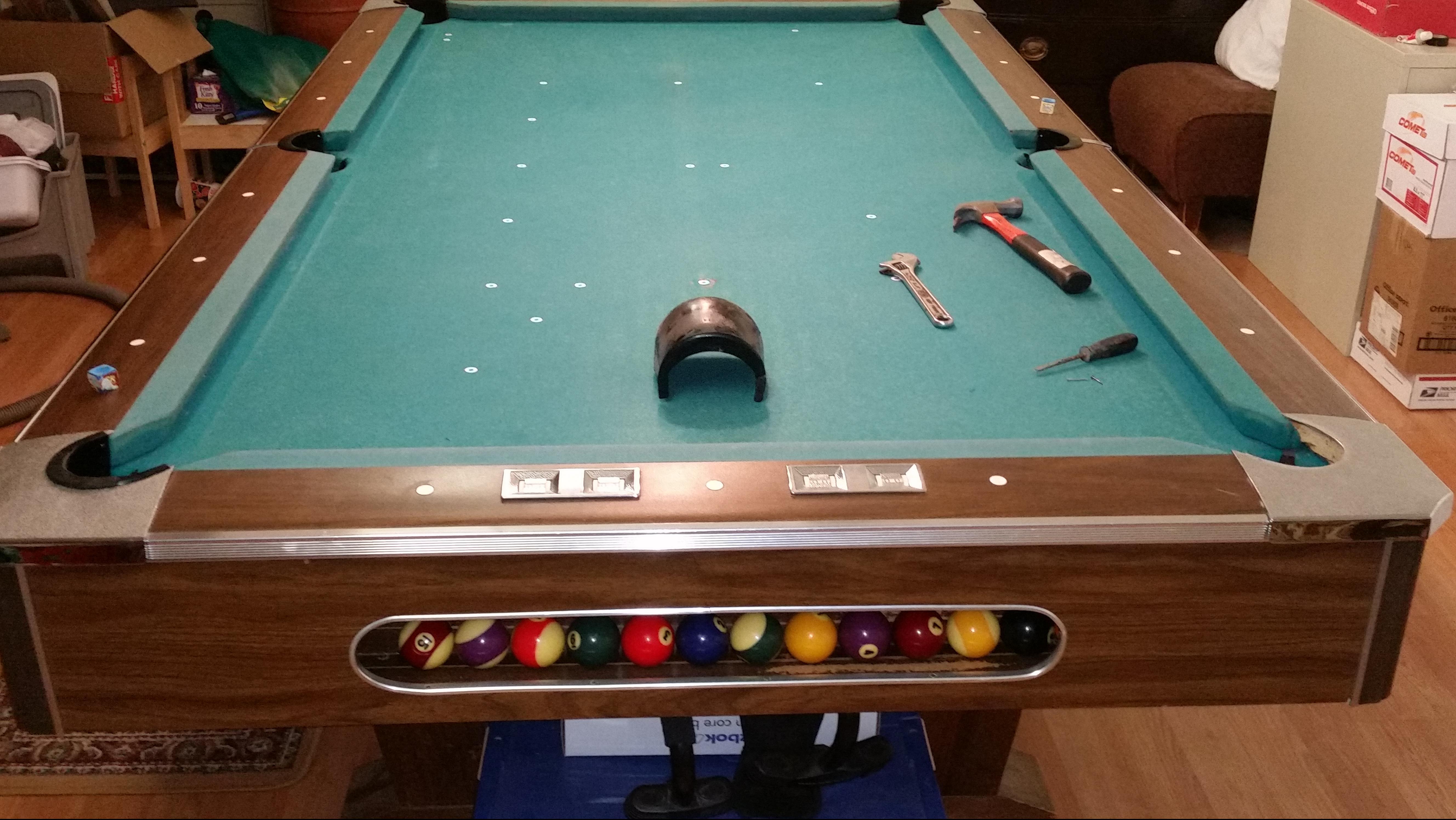 Identify Slate Pool Table with Ball Return