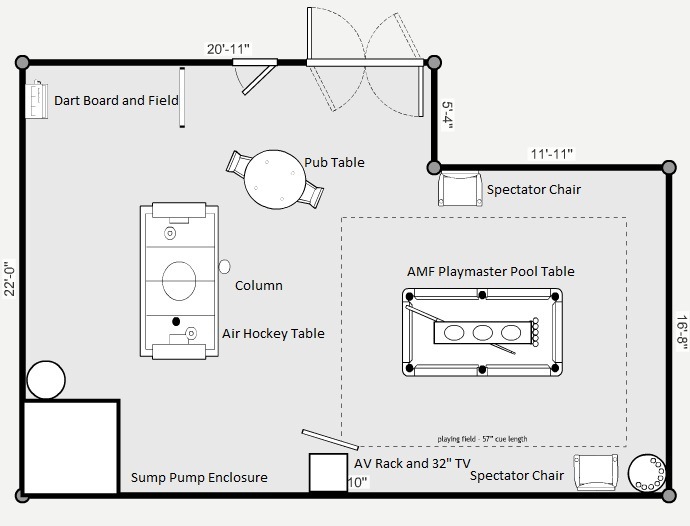 Layout of my "Billiard Room" Basement